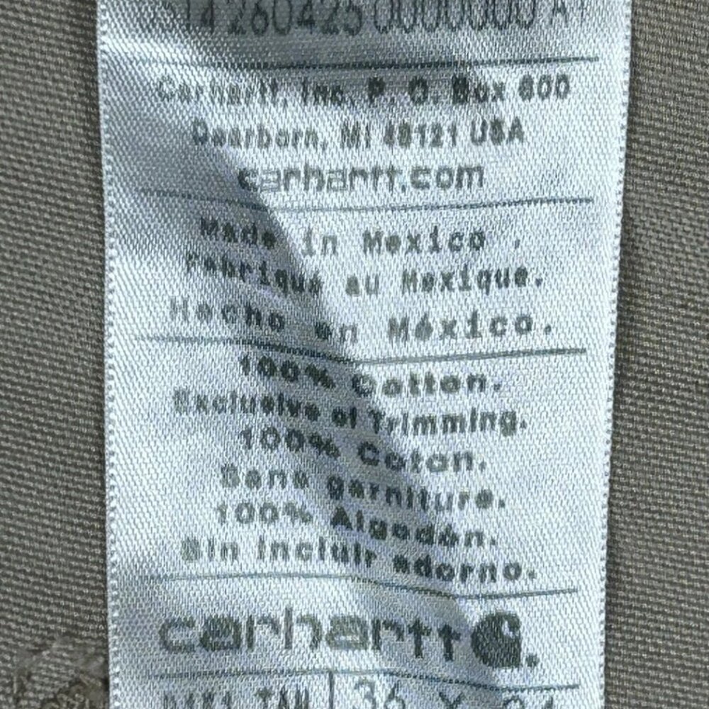 Carhartt Mens Cargo Pants 36x34 Tan Classic Carpenters Canvas Work Casual - Picture 11 of 12